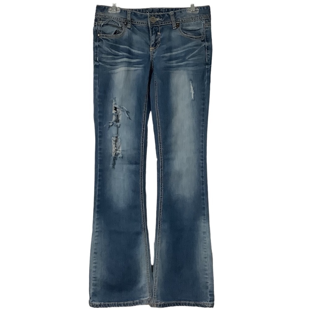 AMETHYSTβ Distressed Low Rise Flare Jeans Size 5